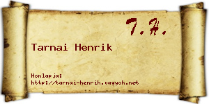 Tarnai Henrik névjegykártya